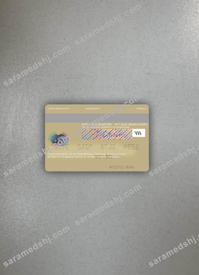 Indonesia Bank Mandiri mastercard photolook back